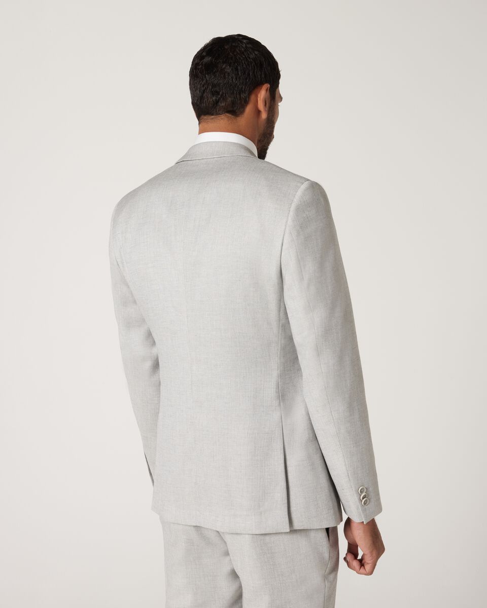 Slim Stretch Textured Tailored Jacket, Light Grey, hi-res